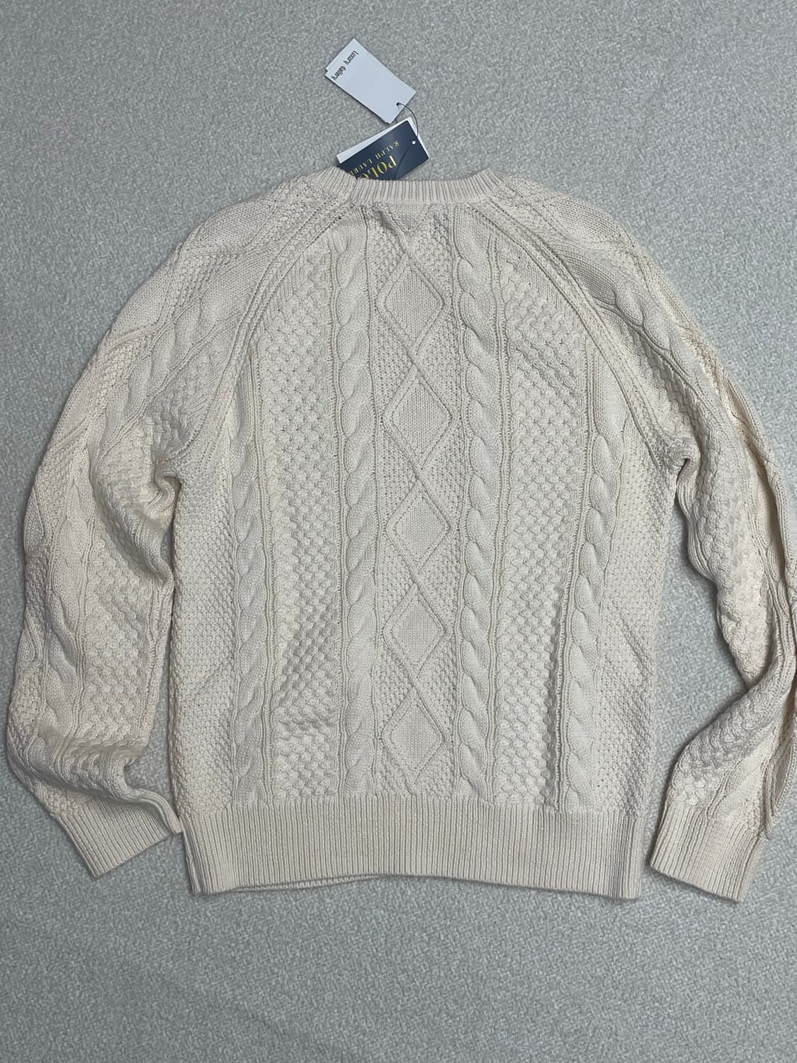 폴로 랄프로렌 케이블 니트 크림 M 새상품 상품이미지7