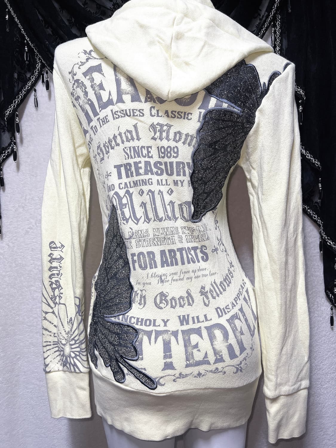 glitz 글리츠 갸루 펑크 y2k 와투케 레터링 투웨이 후드집업 원피스 상품이미지2