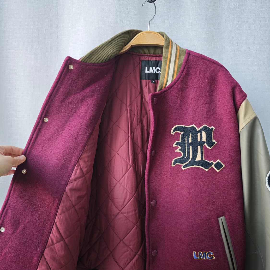 LMC 엘엠씨 팀 울 바시티 자켓 버건디 L 상품이미지5