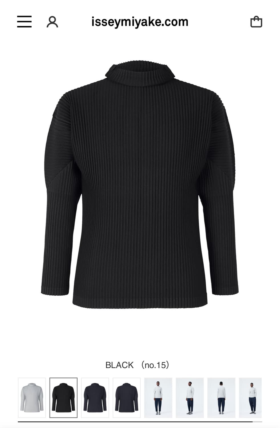 [2] 이세이미야케 옴므플리세 하이넥 롱 슬리브 상품이미지5