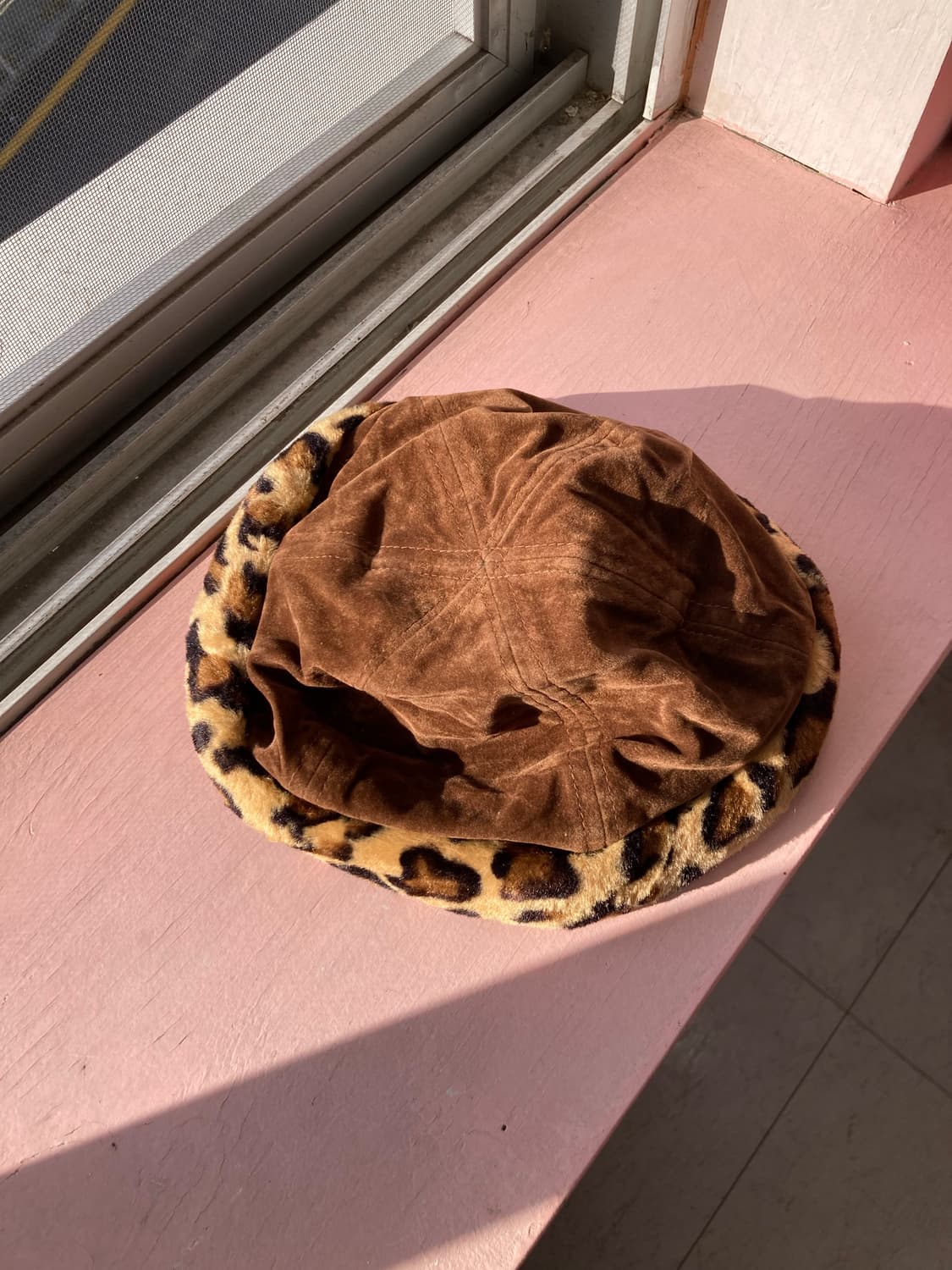 레오파드 벨벳 털모자 상품이미지1