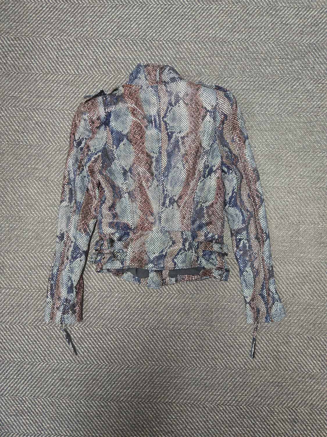 제시뉴욕 뱀피 무늬 가죽 라이더 재킷 상품이미지2