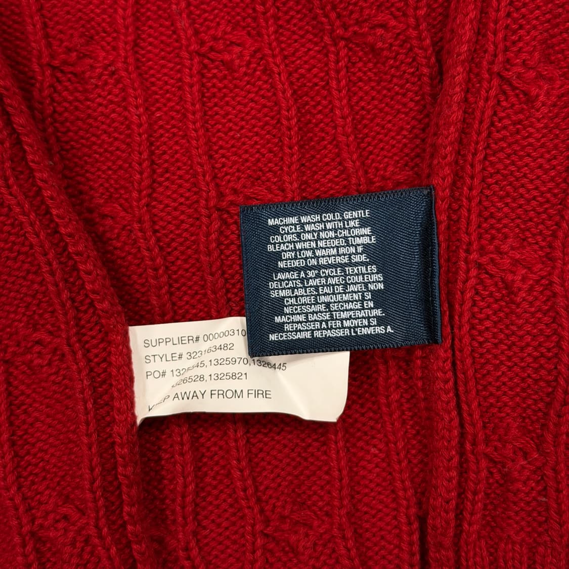 폴로 랄프로렌 꽈배기 케이블 니트조끼 베스트 레드 XL 상품이미지4