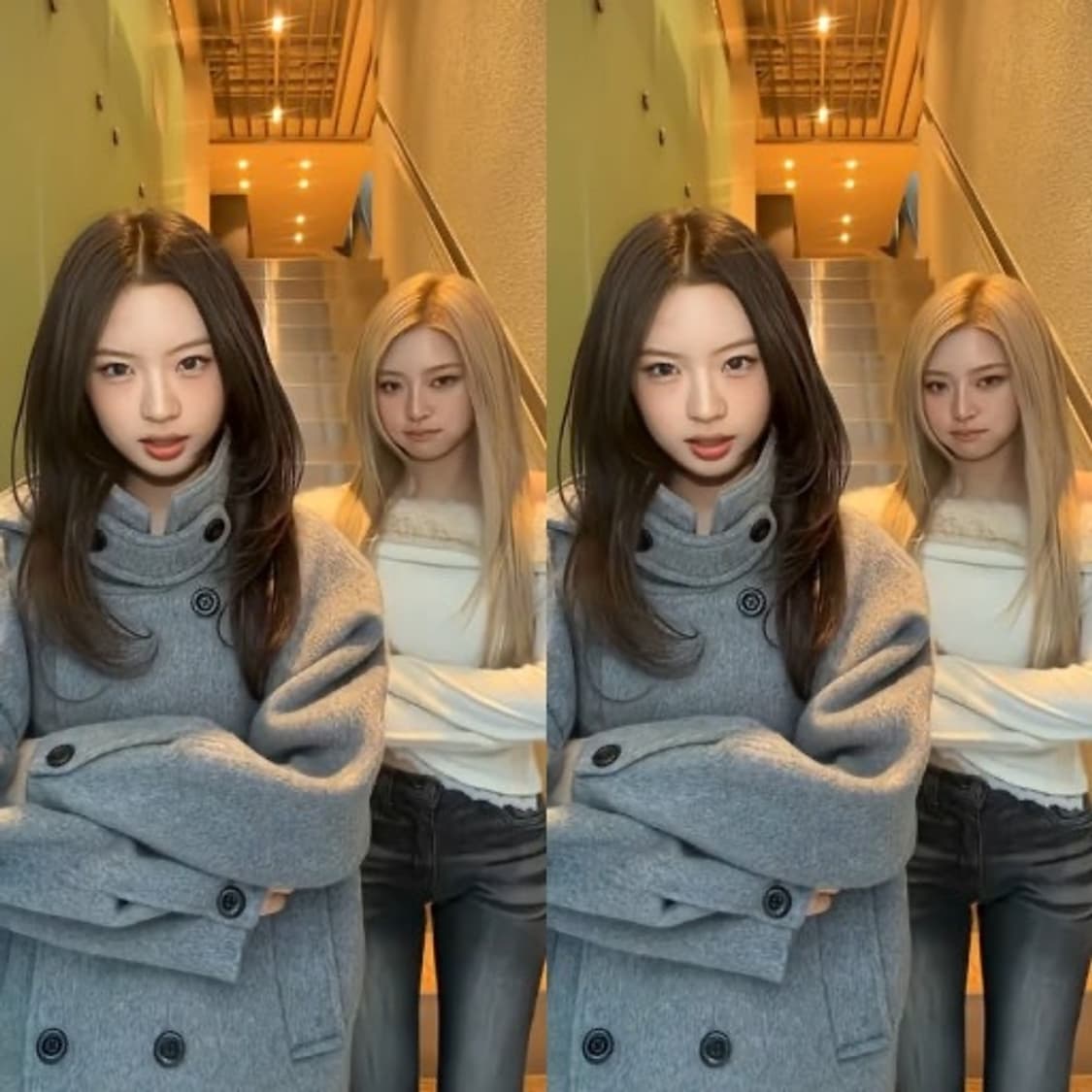 미레코 후드 더블 하프 코트 _그레이 상품이미지3