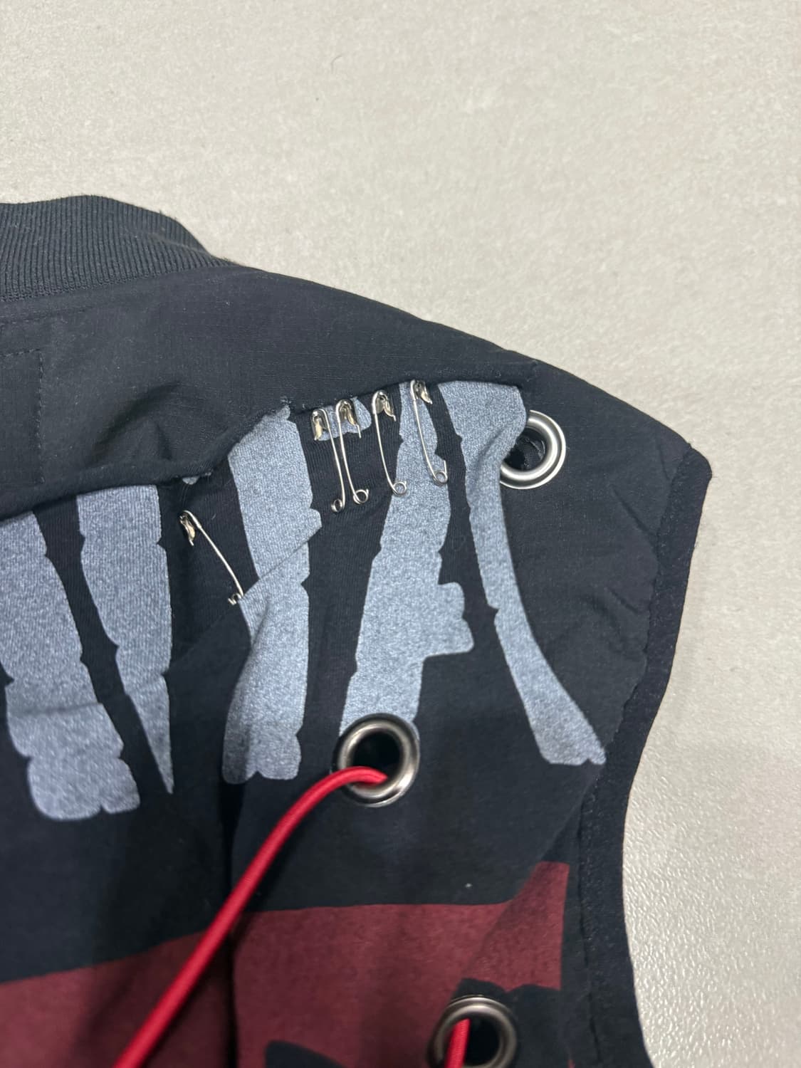 일본 빈티지 펀칭 디테일 집업 베스트 조끼 자켓 상품이미지5