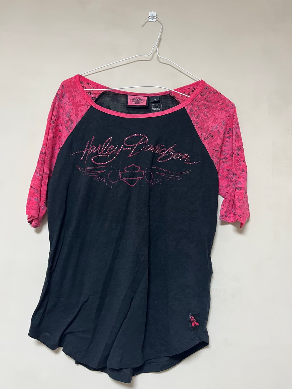 할리 데이비슨 y2k 핑크 링거티 상품이미지1