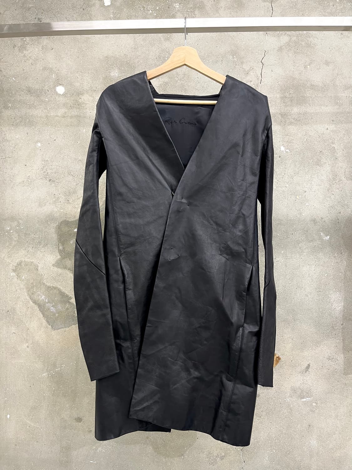Rick Owens 릭오웬스 블랙 레더 후드 자켓  상품이미지1