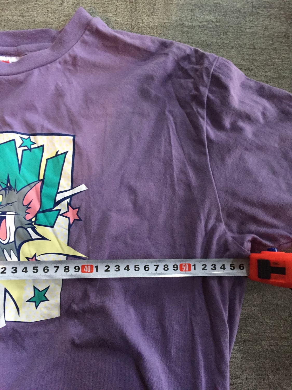 일본빈티지 올드스쿨아메카지 시골너드남 톰과제리 반팔티셔츠 퍼플 상품이미지2