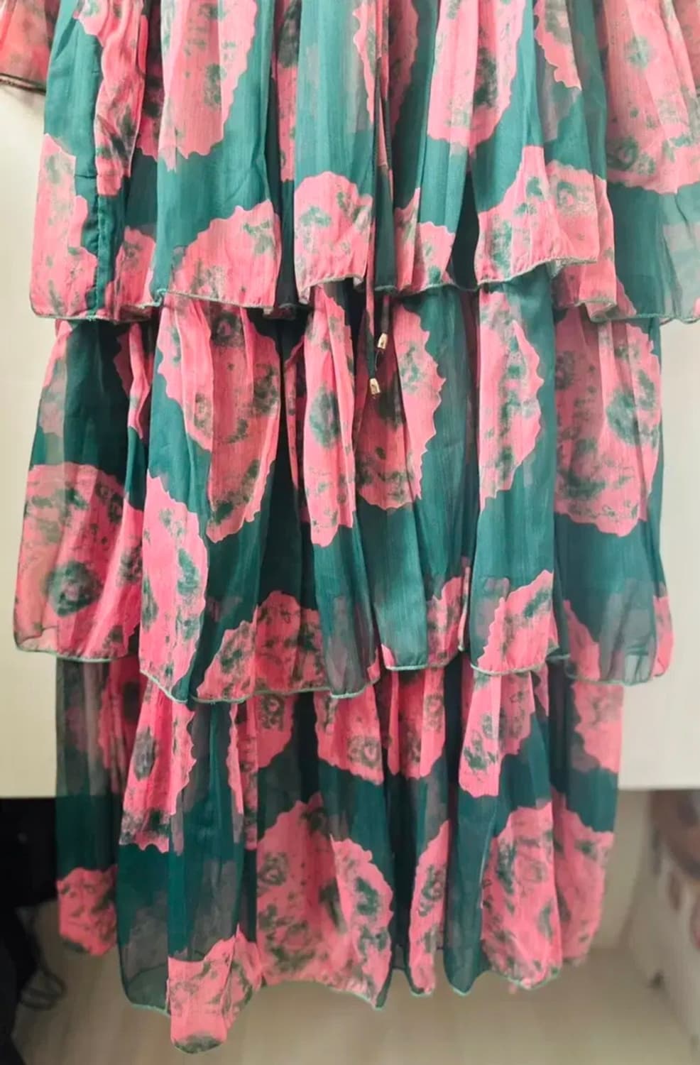 플라워 패턴 롱 원피스 쉬폰 캉캉 원피스 상품이미지2