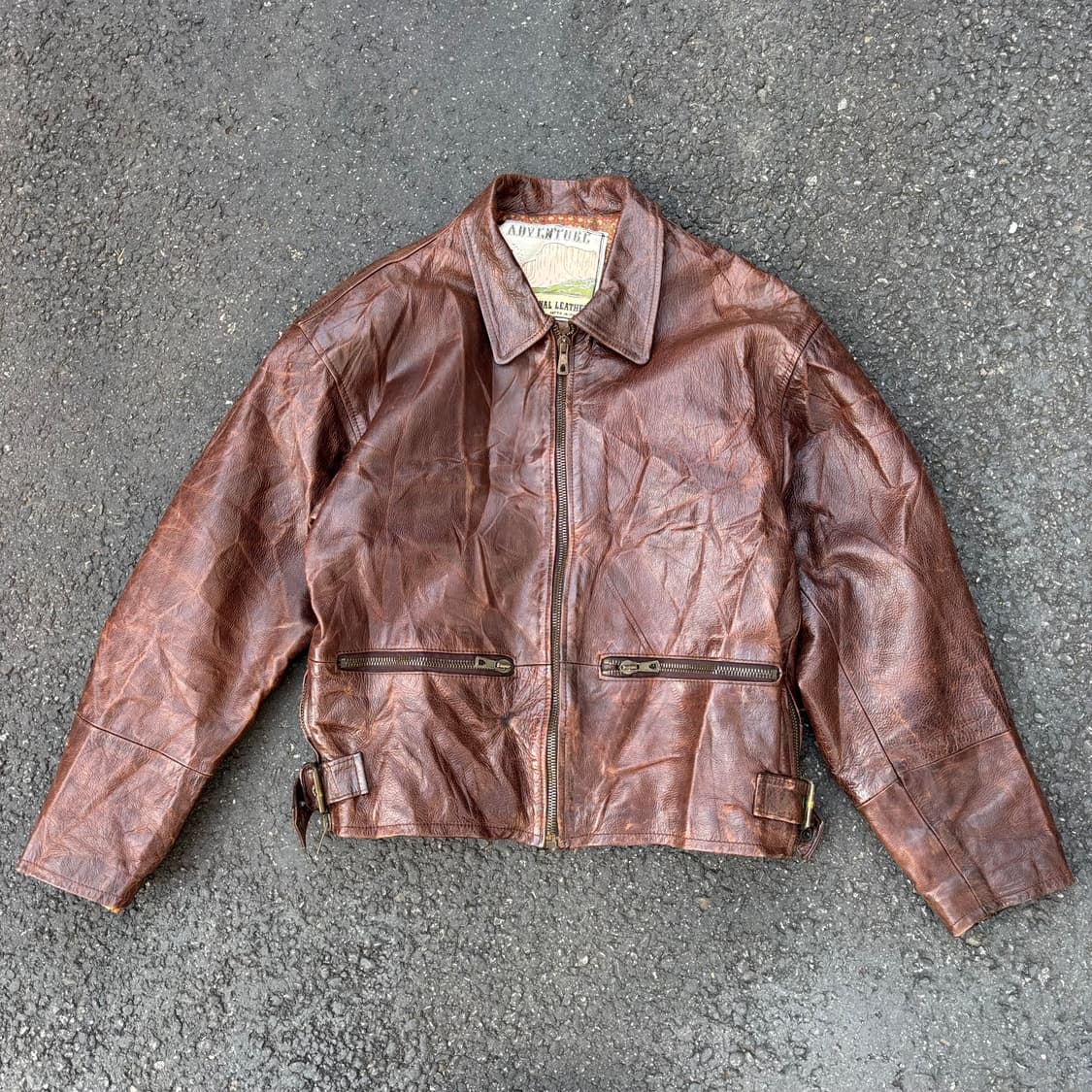 이태리 빈티지 레더 자켓 상품이미지1