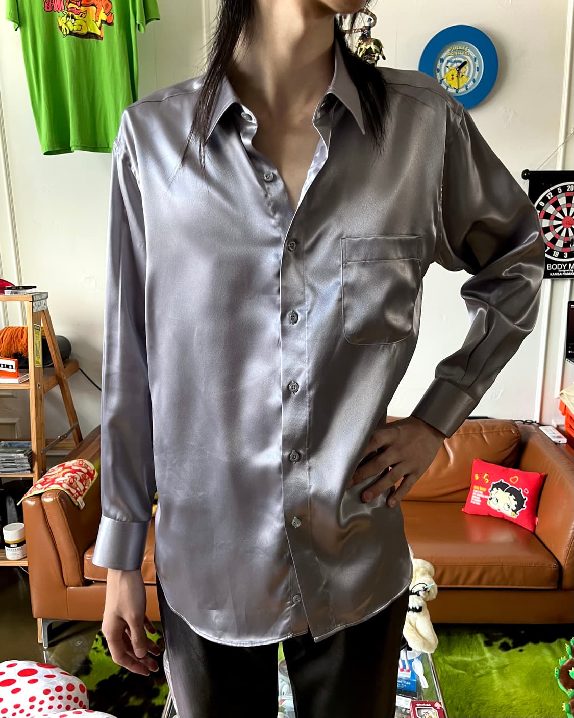 1980-90s Ranke Moirai Japan Gray Shirt 상품이미지2