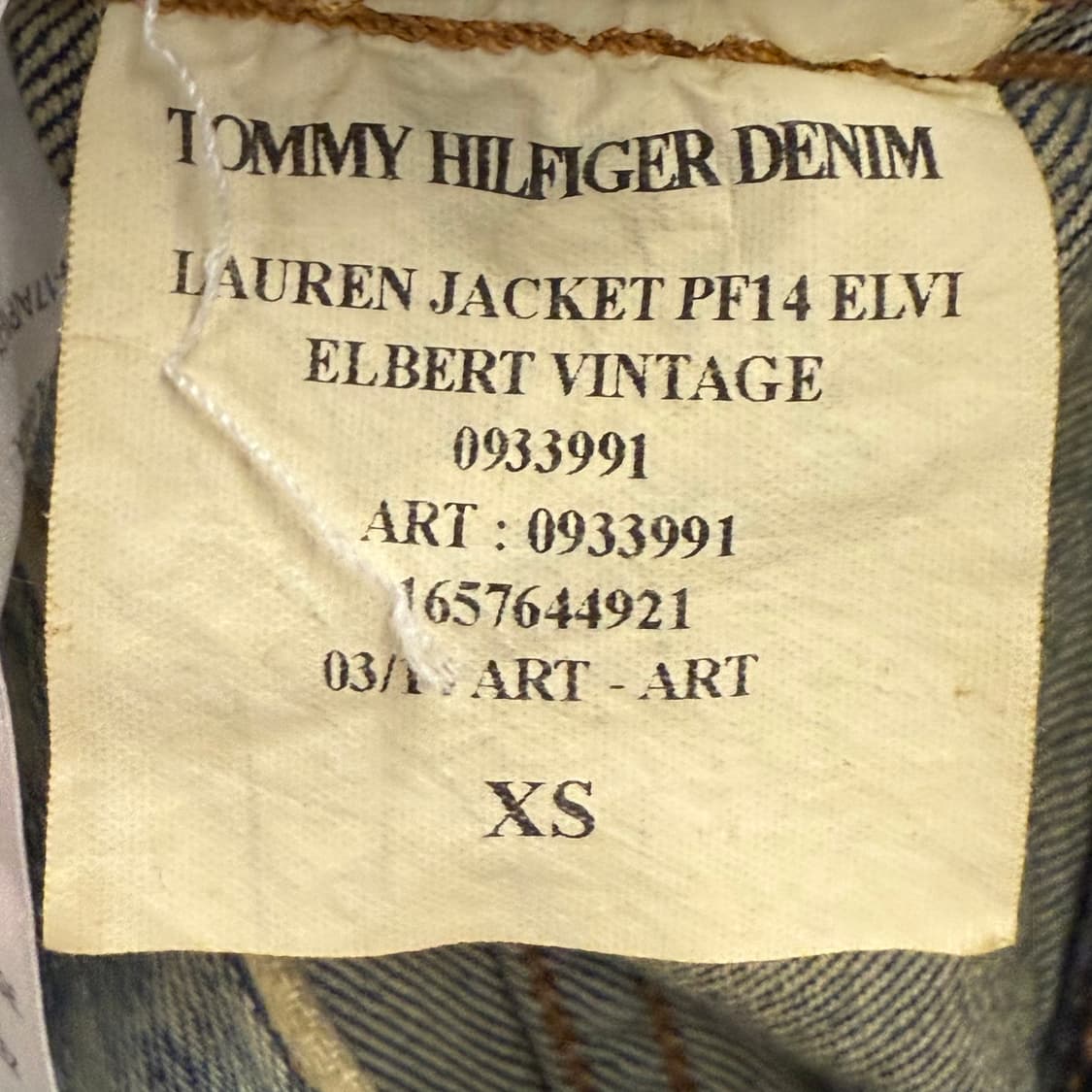 [정품/XS] 타미힐피거 데님 청자켓 데미지 워싱 b8 상품이미지6