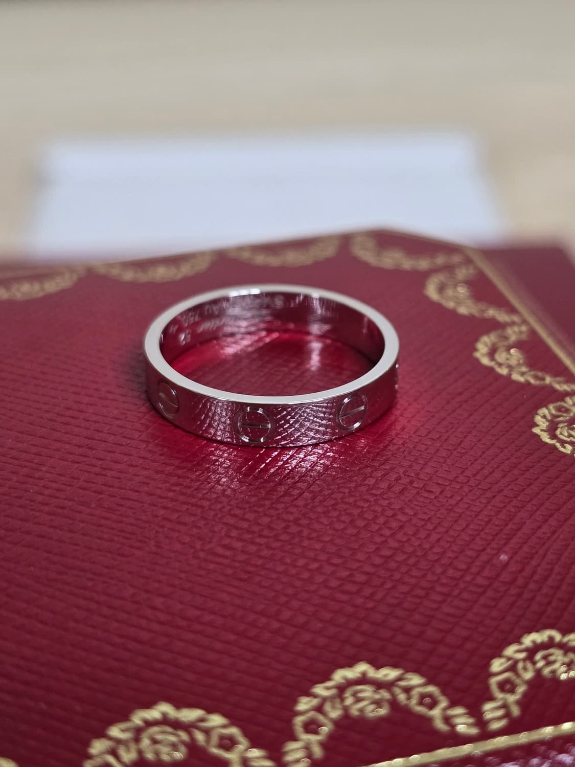 까르띠에 러브링 sm 화이트골드 52호 새상품 상품이미지5