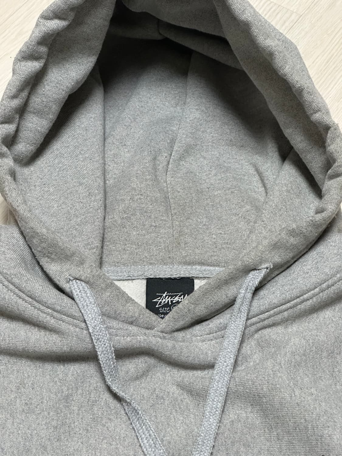 스투시 STUSSY 베이직 로고 기모 후드티 그레이 상품이미지7