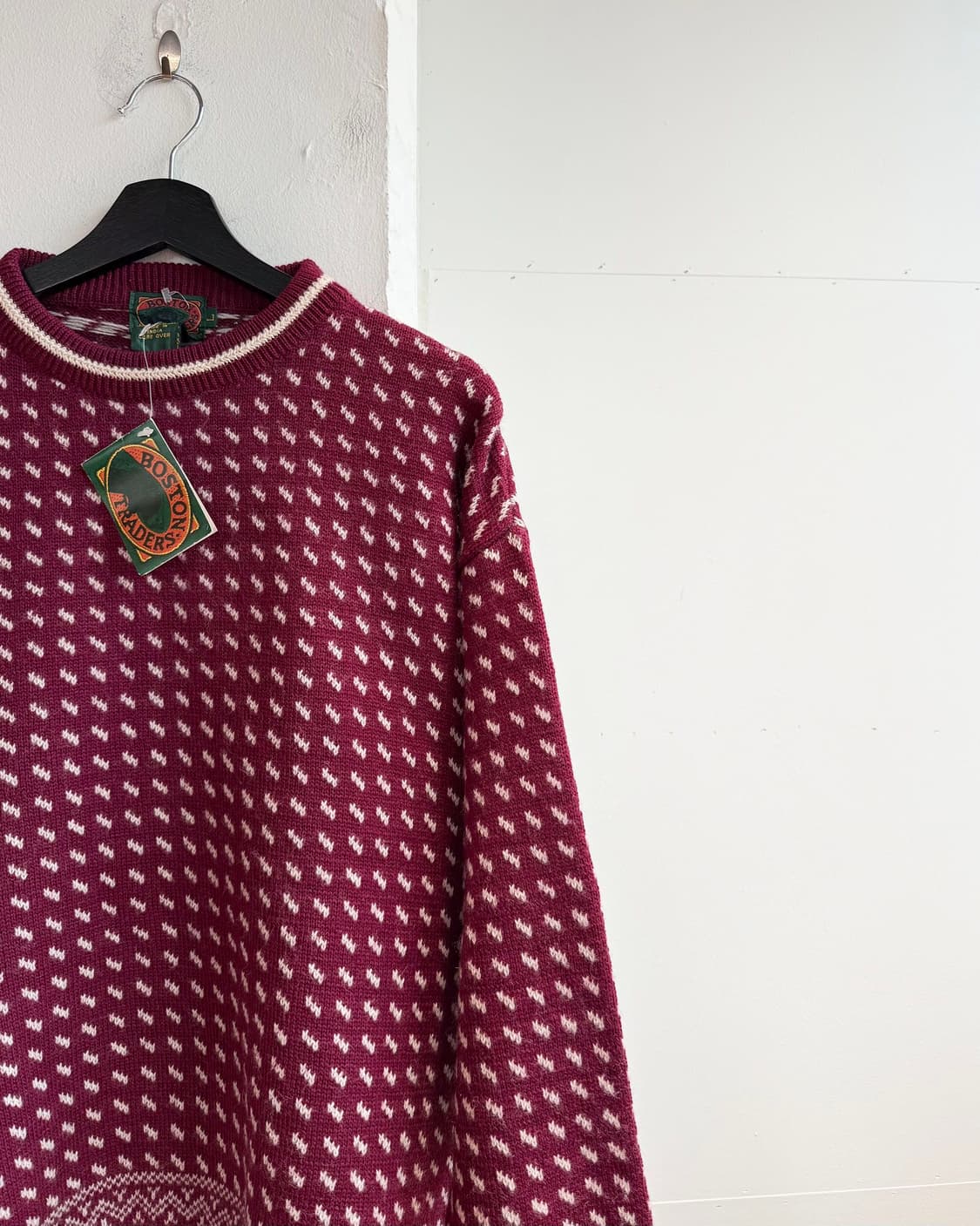 보스턴 트레이더스 딥 핑크 버드아이 패턴 울 니트  상품이미지5