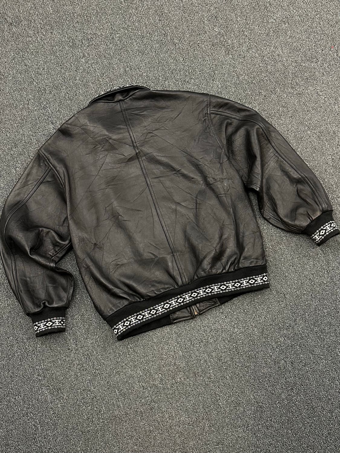 L)FRIENUDLY ORIGNAL 빈티지 가죽 블루종 자켓 상품이미지3