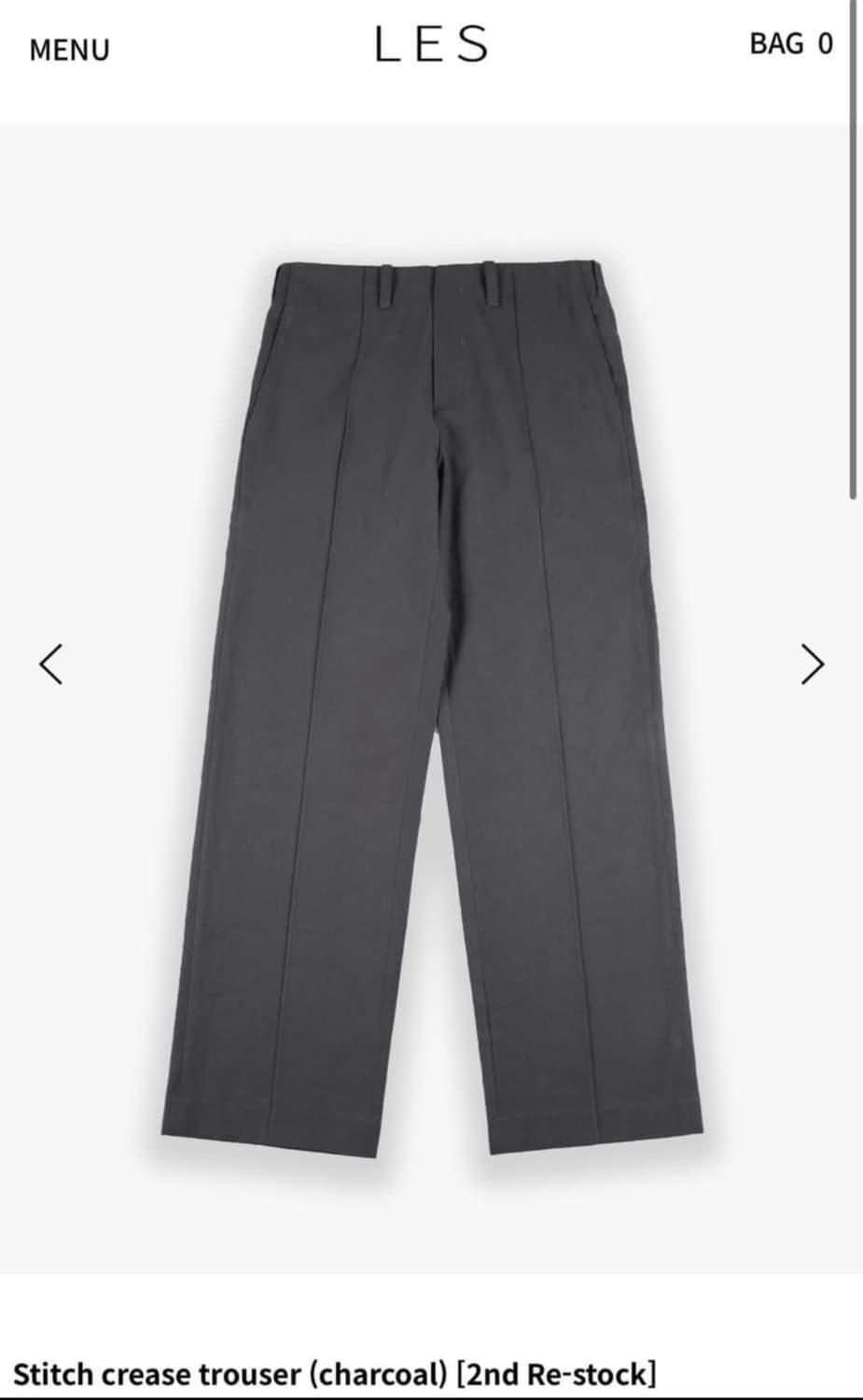 Stitch crease trouser (charcoal) 상품이미지1