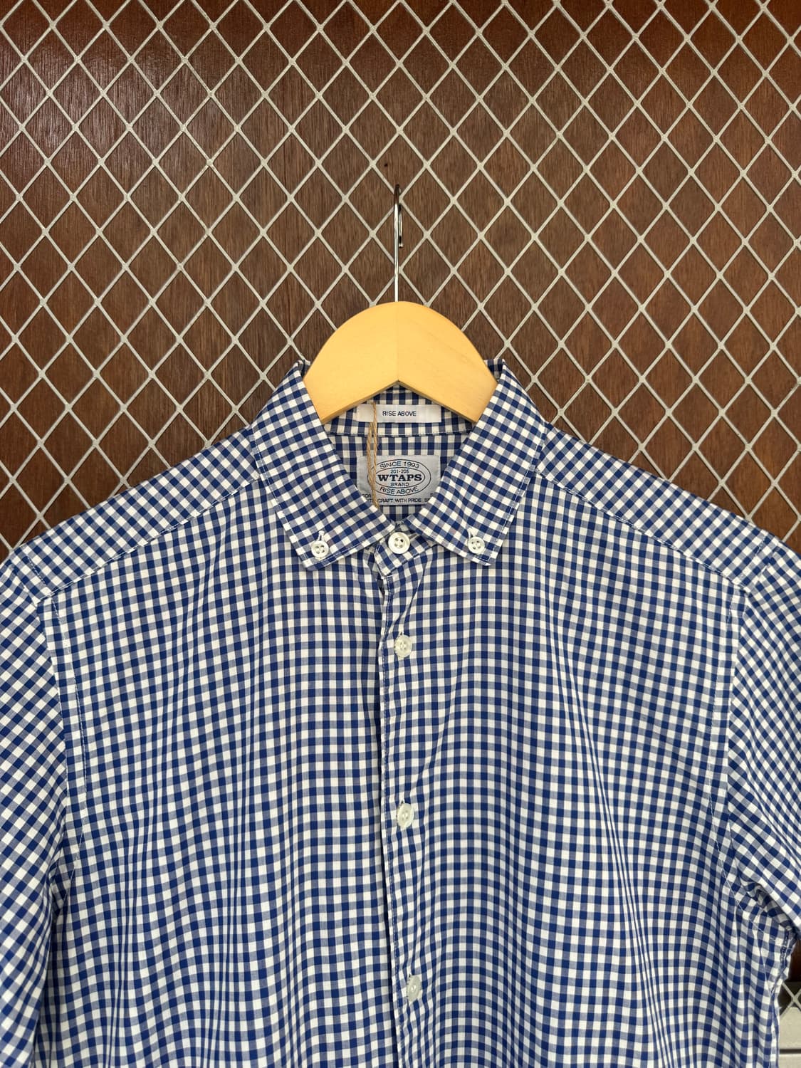 더블탭스 WTAPS 블루 체크 패치 반팔 셔츠 S 상품이미지2