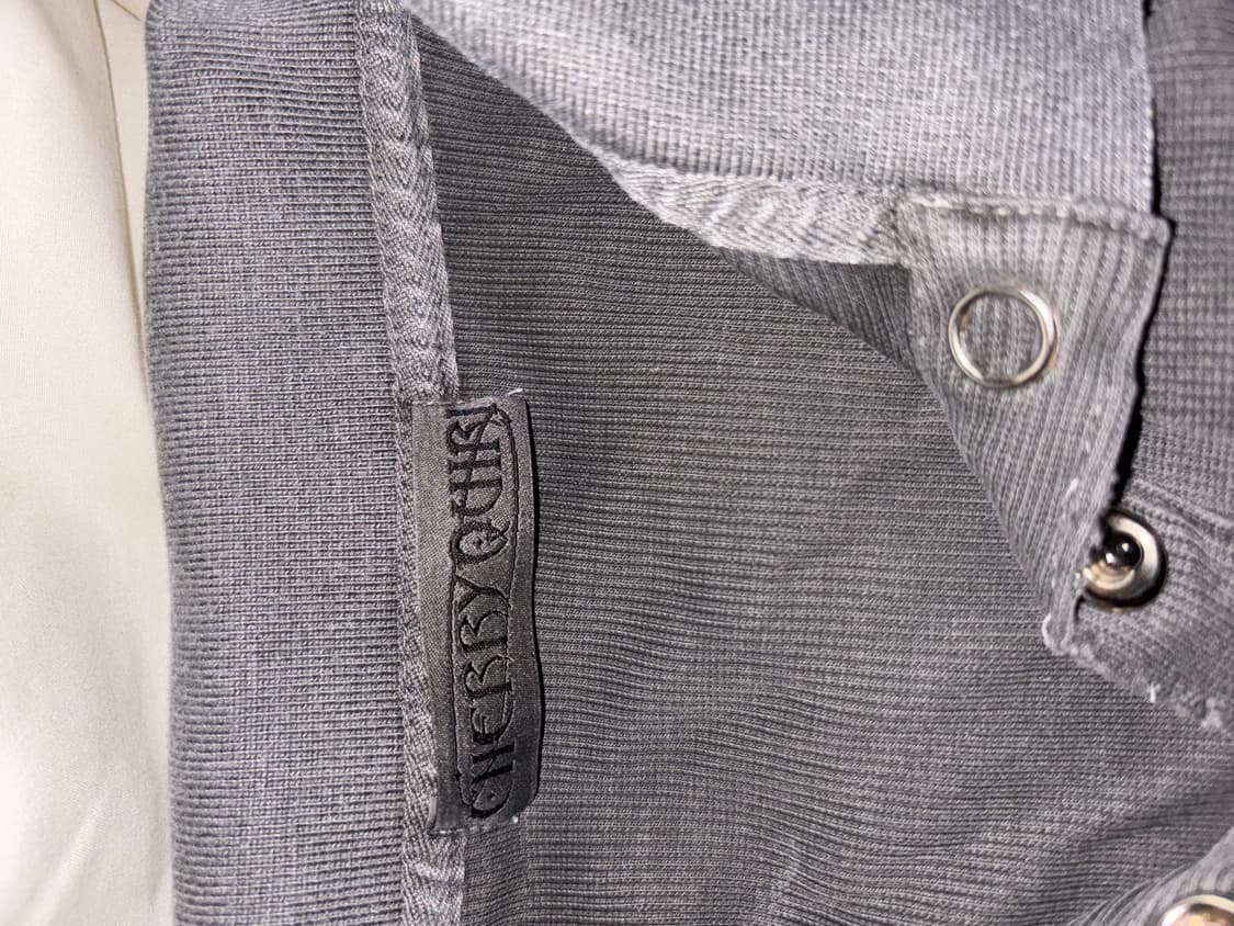 체리퀴리 stud lace pk top - charcoal 장원영 착용 상품이미지7