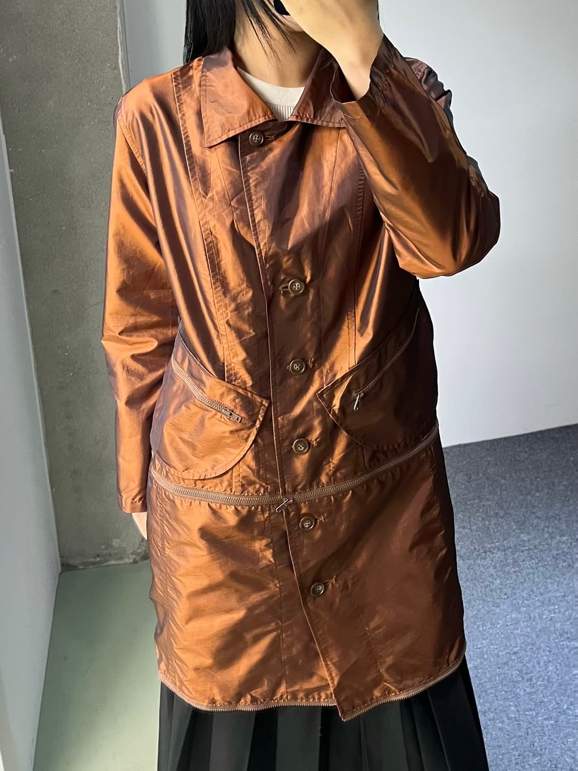 Atlantic 90's 컨버터블 나일론 새틴 자켓 상품이미지2