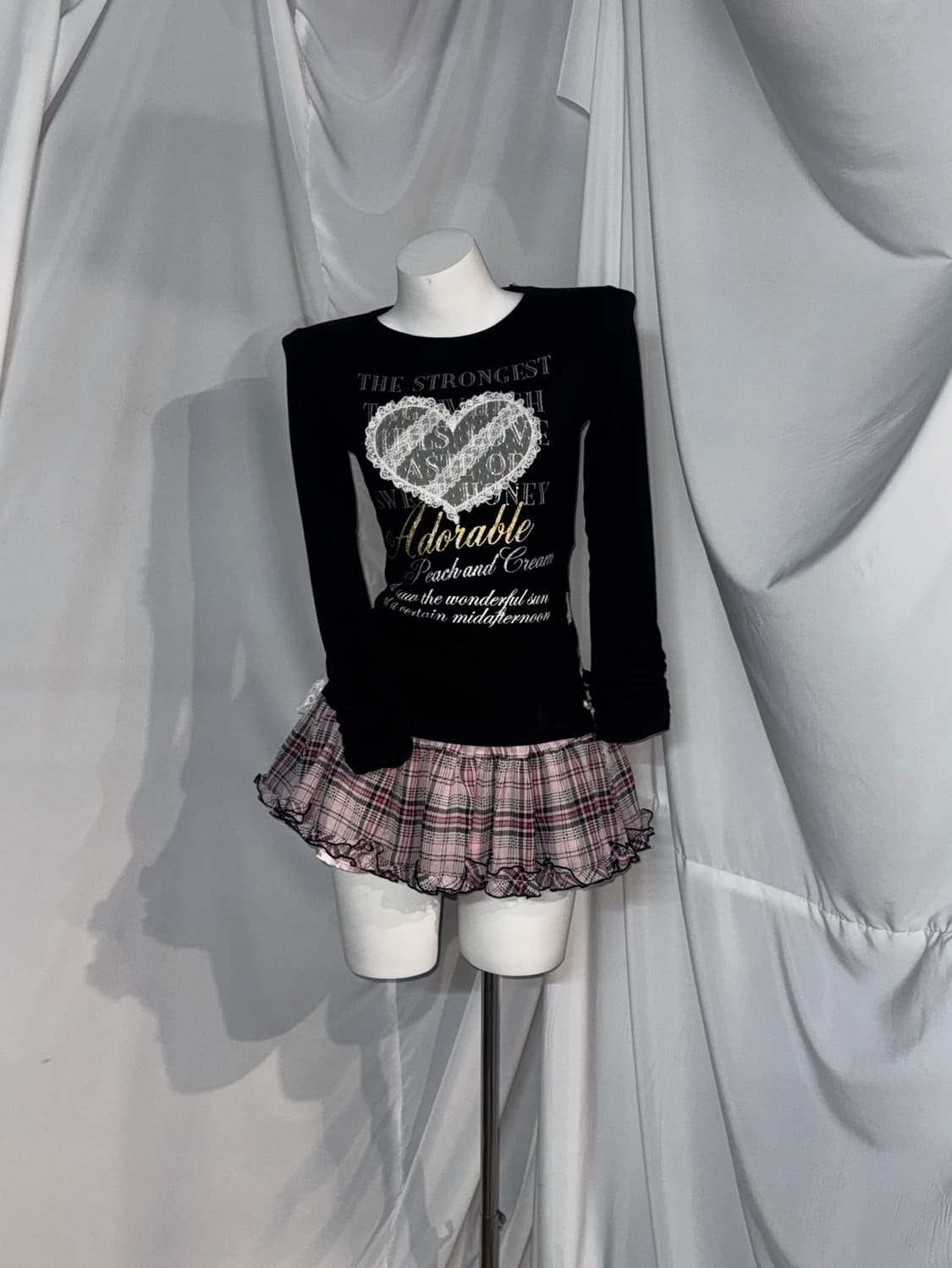 리즈리사 키치 히메 핑크 데빌 후드 딱붙 원피스 후드집업  상품이미지3