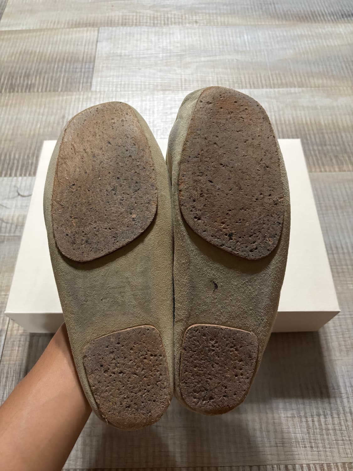 오라리 스웨이드 모카신 슬리퍼 뮬 베이지 상품이미지3