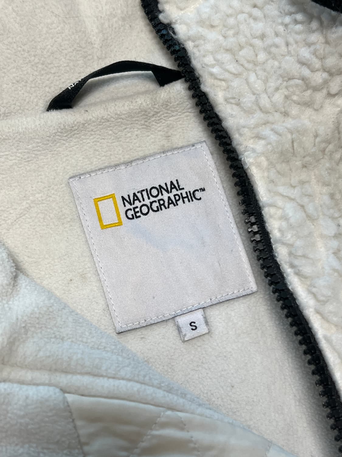 내셔널지오그래픽 풀오버 뽀글이 플리스 후드집업 공용S 화이트 상품이미지3