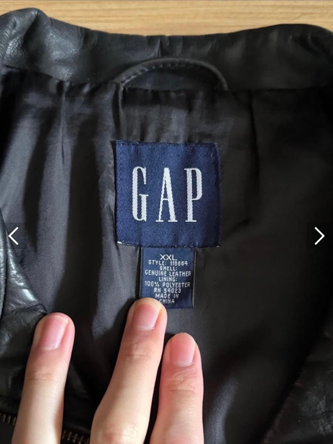 올드갭 00s gap 갭 레더자켓 풀 집 가죽자켓 상품이미지2