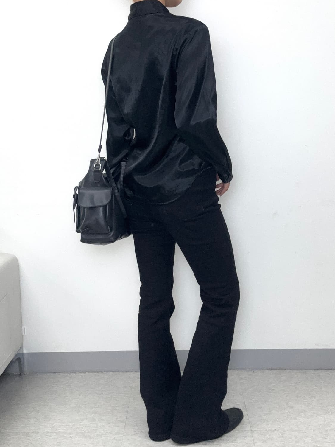 빈티지 블랙 새틴 셔츠 상품이미지8