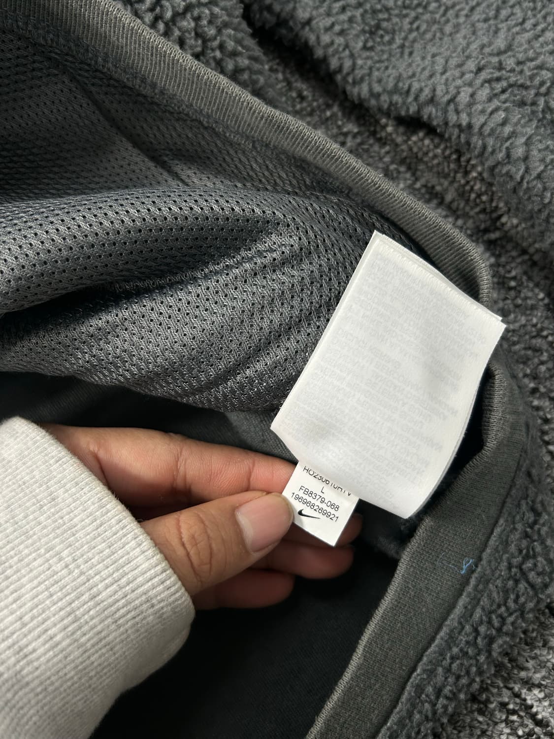 나이키 플리스 윈터라이즈드 그레이 맨투맨 L 상품이미지7