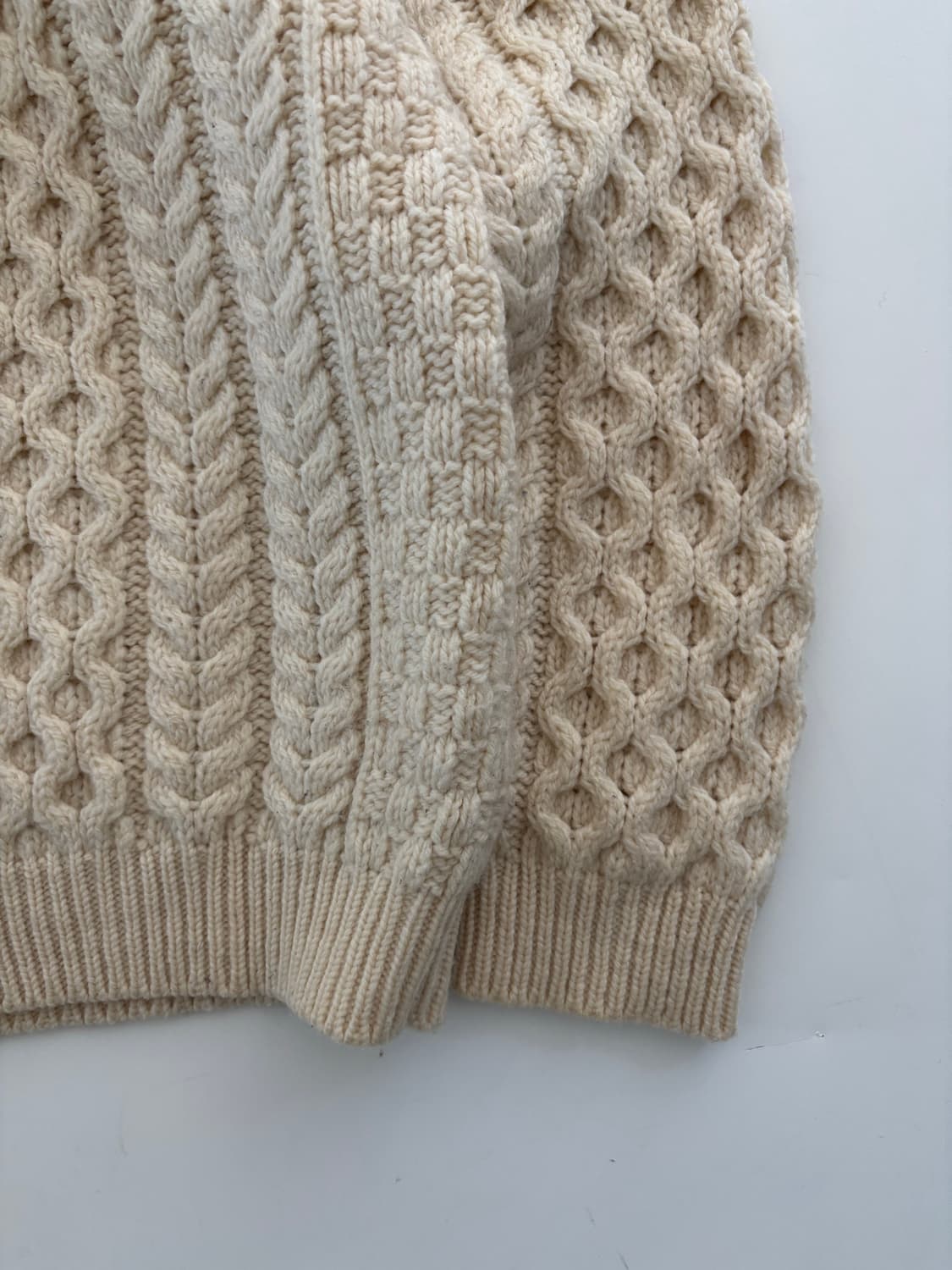 아란크래프트 아이보리 피셔맨 울 니트 상품이미지6