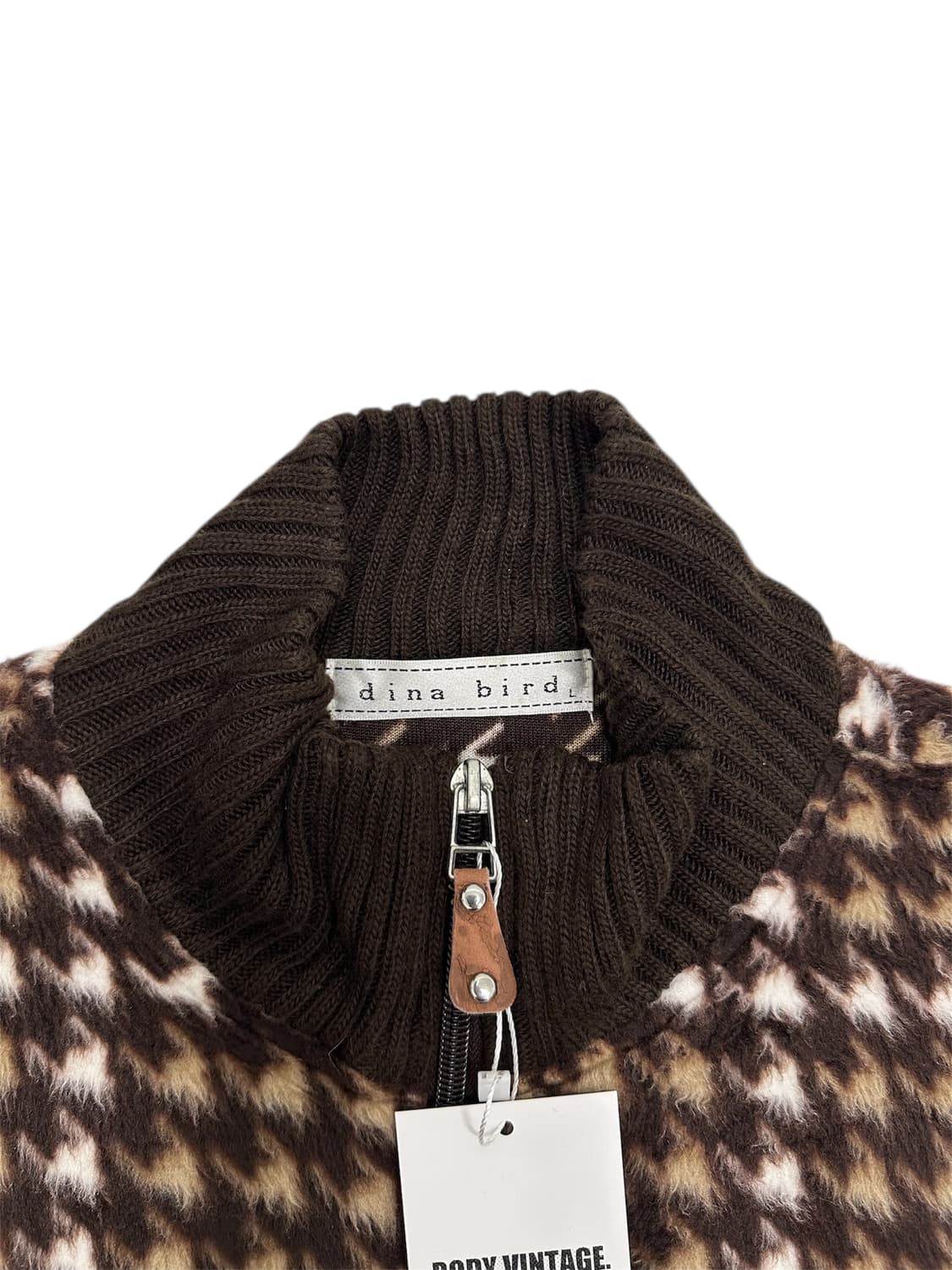 Dina Bird Patterned Knit Zip Cardigan 상품이미지3