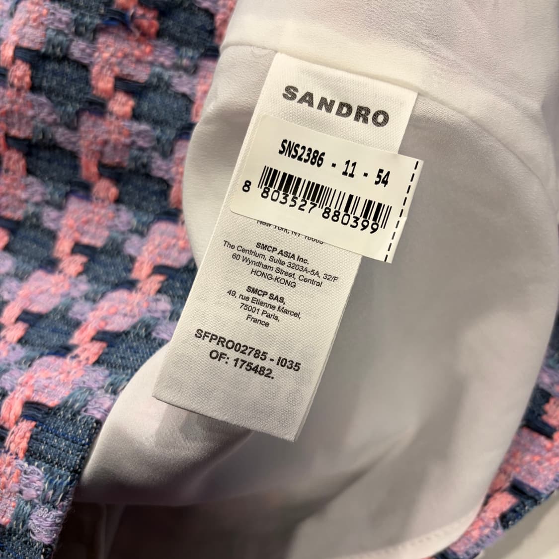 [38] 산드로 SANDRO 깅엄체크 반팔 트위드 원피스 D799 상품이미지6