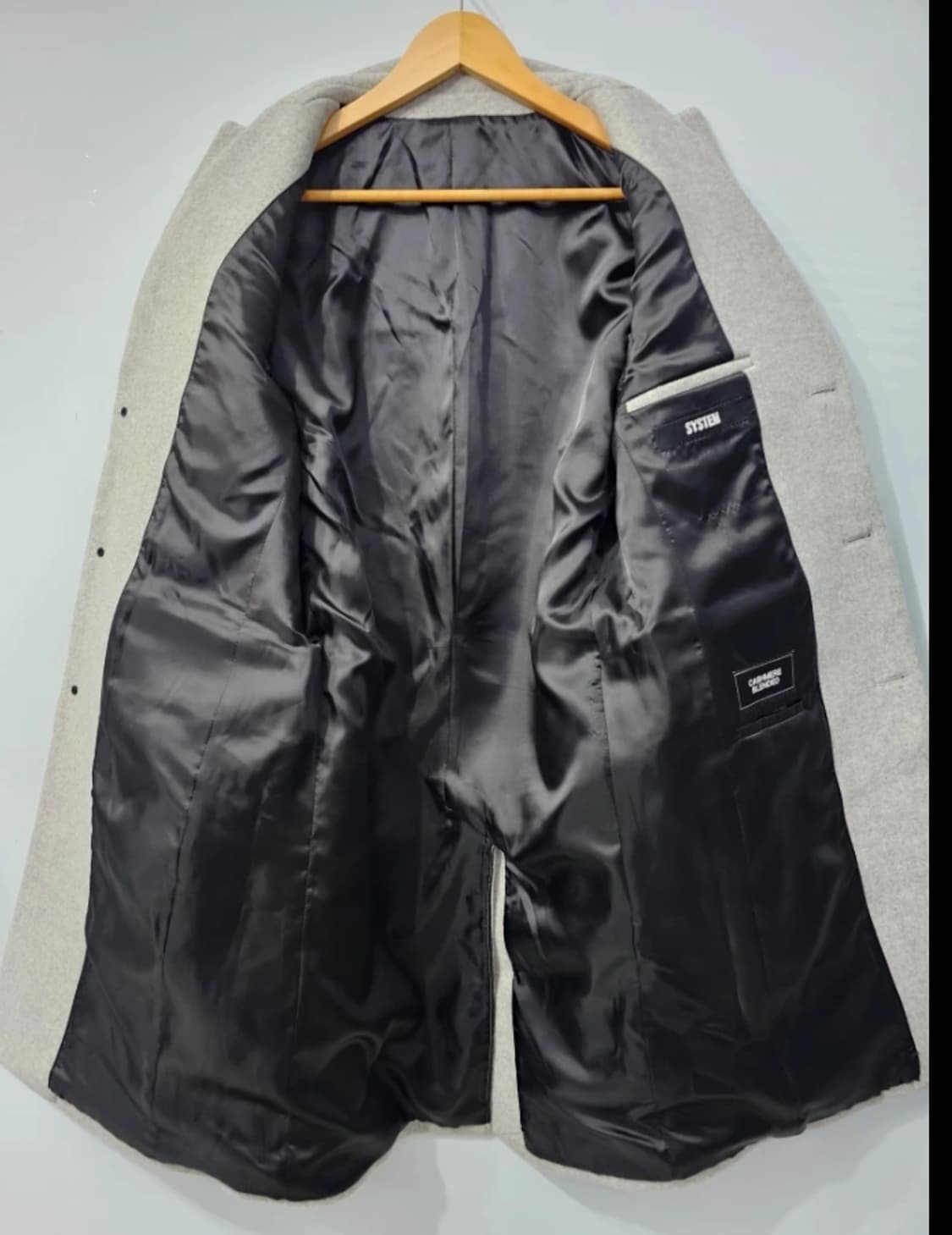 한섬 시스템 SYSTEM 캐시미어 블렌디드 남성 코트 100 상품이미지7