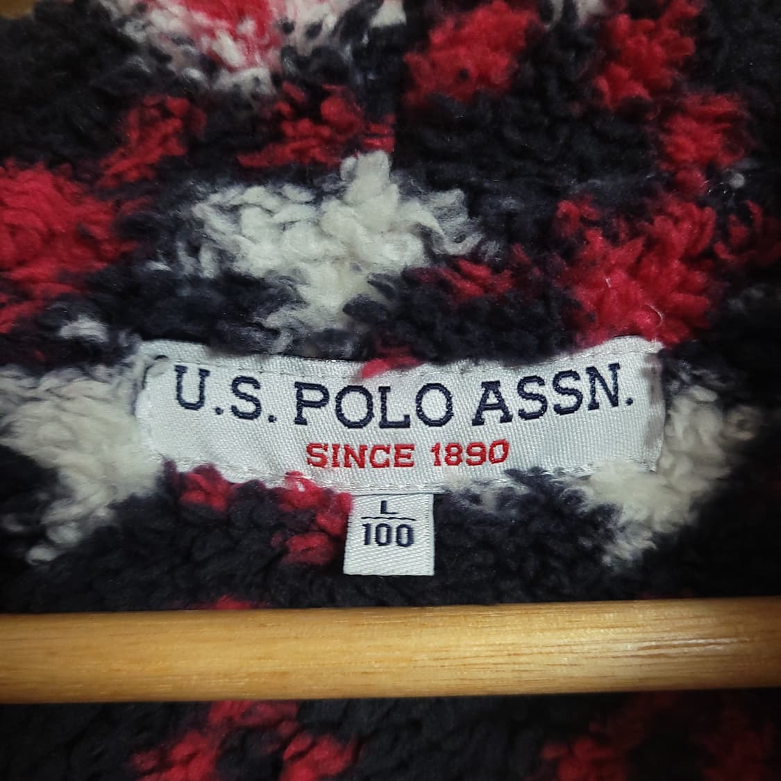 (100) U.S POLO 폴로아센 블랙 양털 후드 집업 상품이미지2