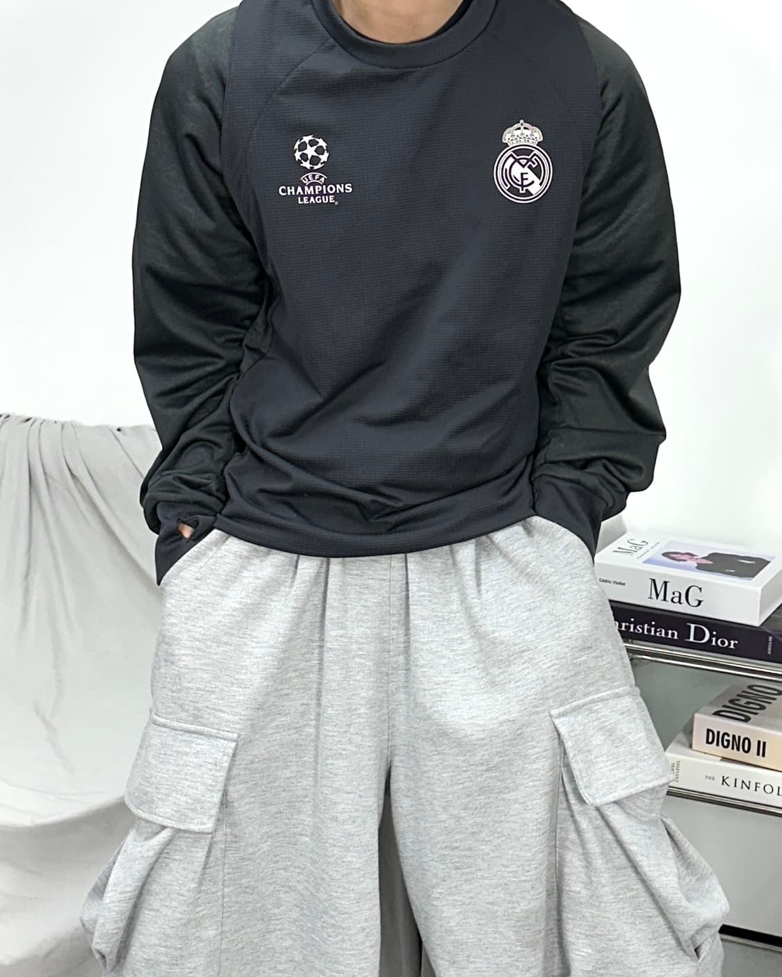 아디다스 레알 마드리드 챔피언스리그 트레이닝탑 L 상품이미지1