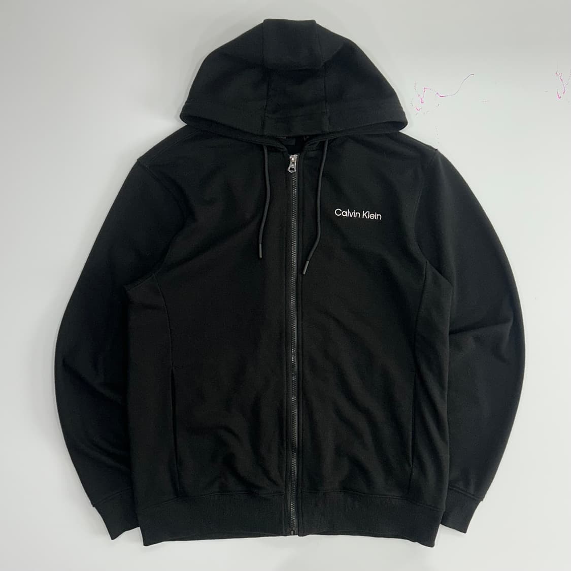 Calvin Klein 켈빈클라인 스펠아웃 로고 블랙 후드집업 상품이미지4