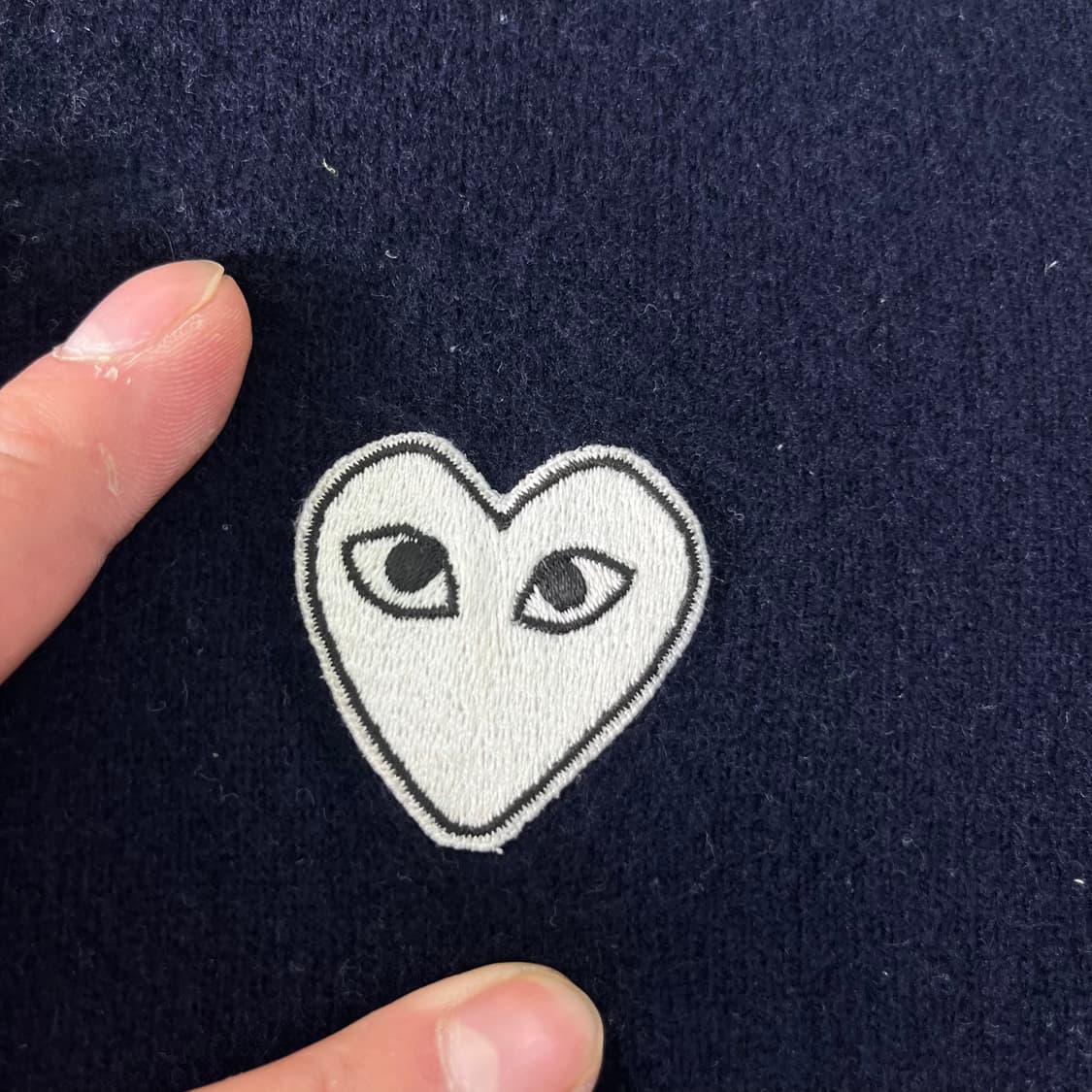 W 95 꼼데가르송 백화점택 하트와펜 울 가디건 상품이미지4