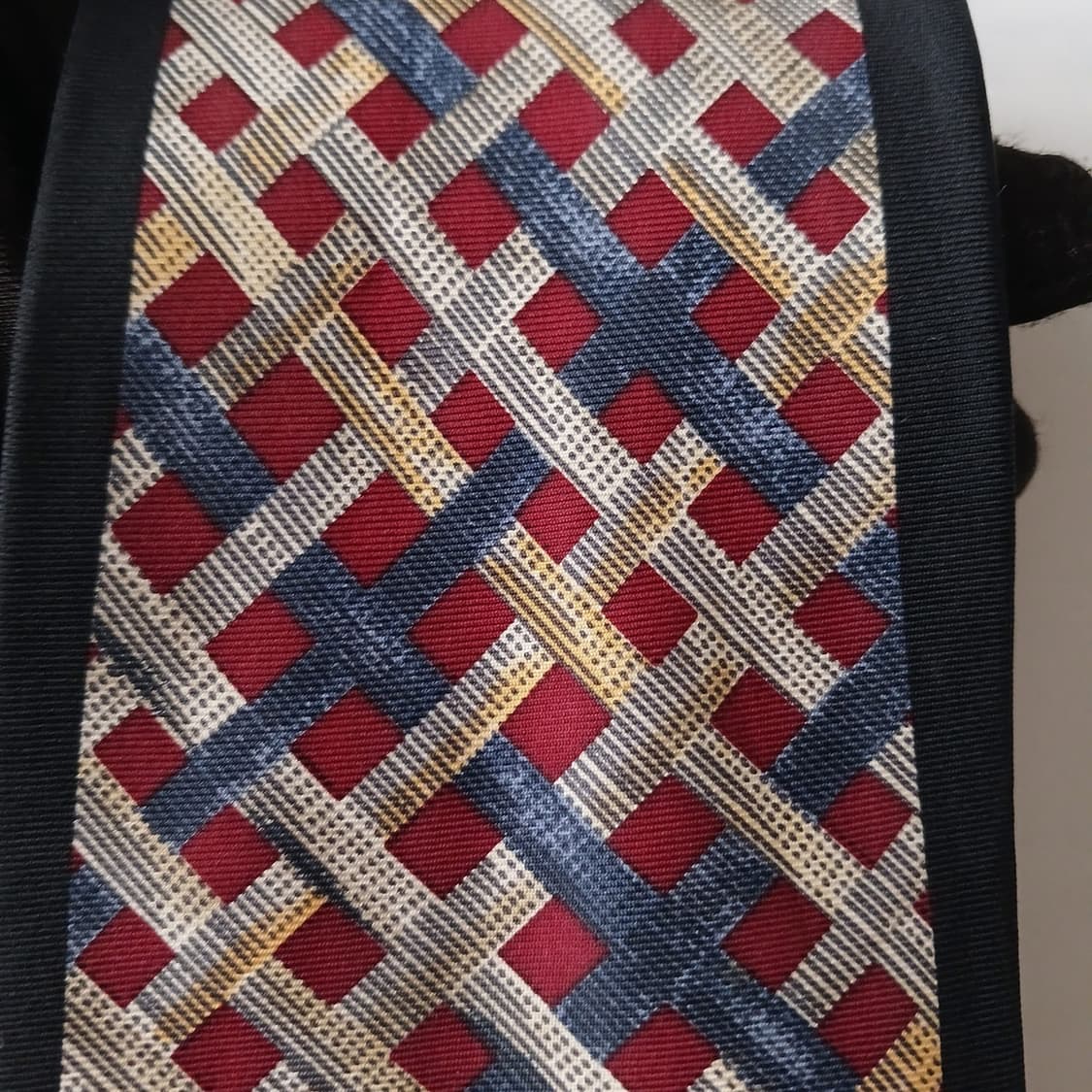 발망 실크 레드 기하 패턴 넥타이 9.6cm A+~A등급 A19306
 상품이미지9