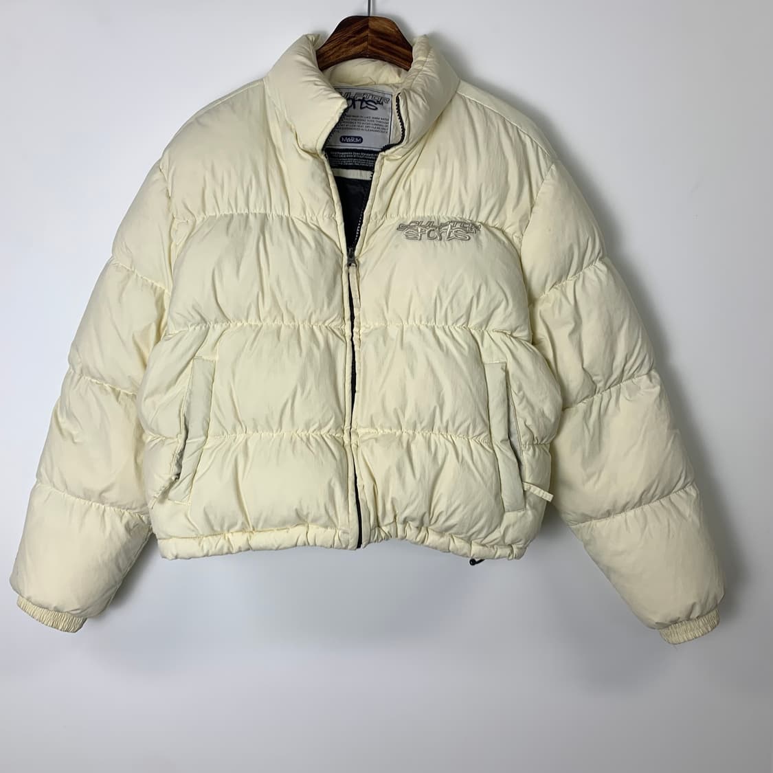 스컬프터 백로고 아이보리 패딩 상품이미지2