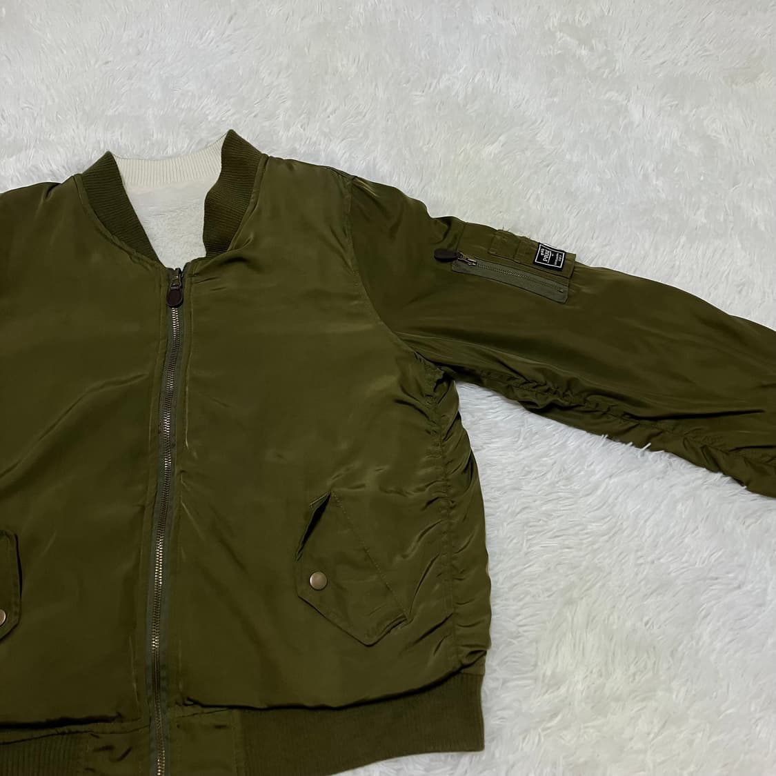 빈티지 카키 셔링 항공 점퍼 863 y2k 스트릿 모리 갸루 일본빈티지  상품이미지3