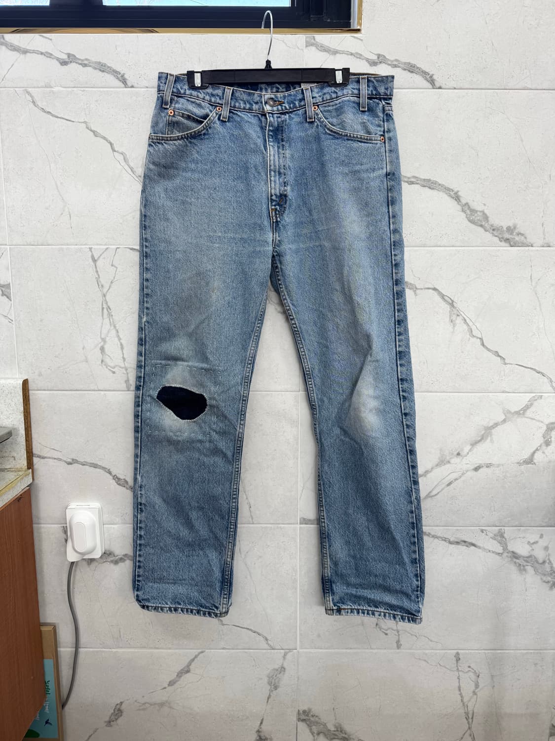 90s 패치워크 리바이스 505 오랜지 탭 상품이미지1