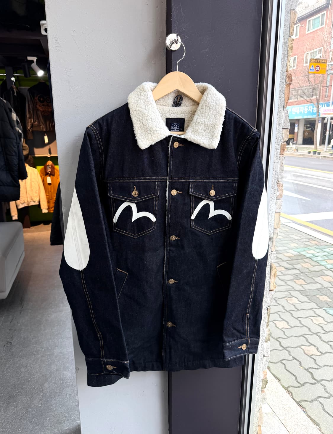 .L/ 에비수 빅로고 청데님 쉐르파 자켓 상품이미지2