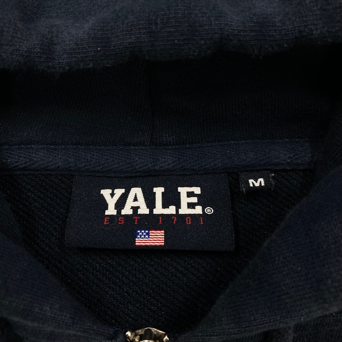 예일 스몰 로고 네이비 후드 집업 상품이미지3