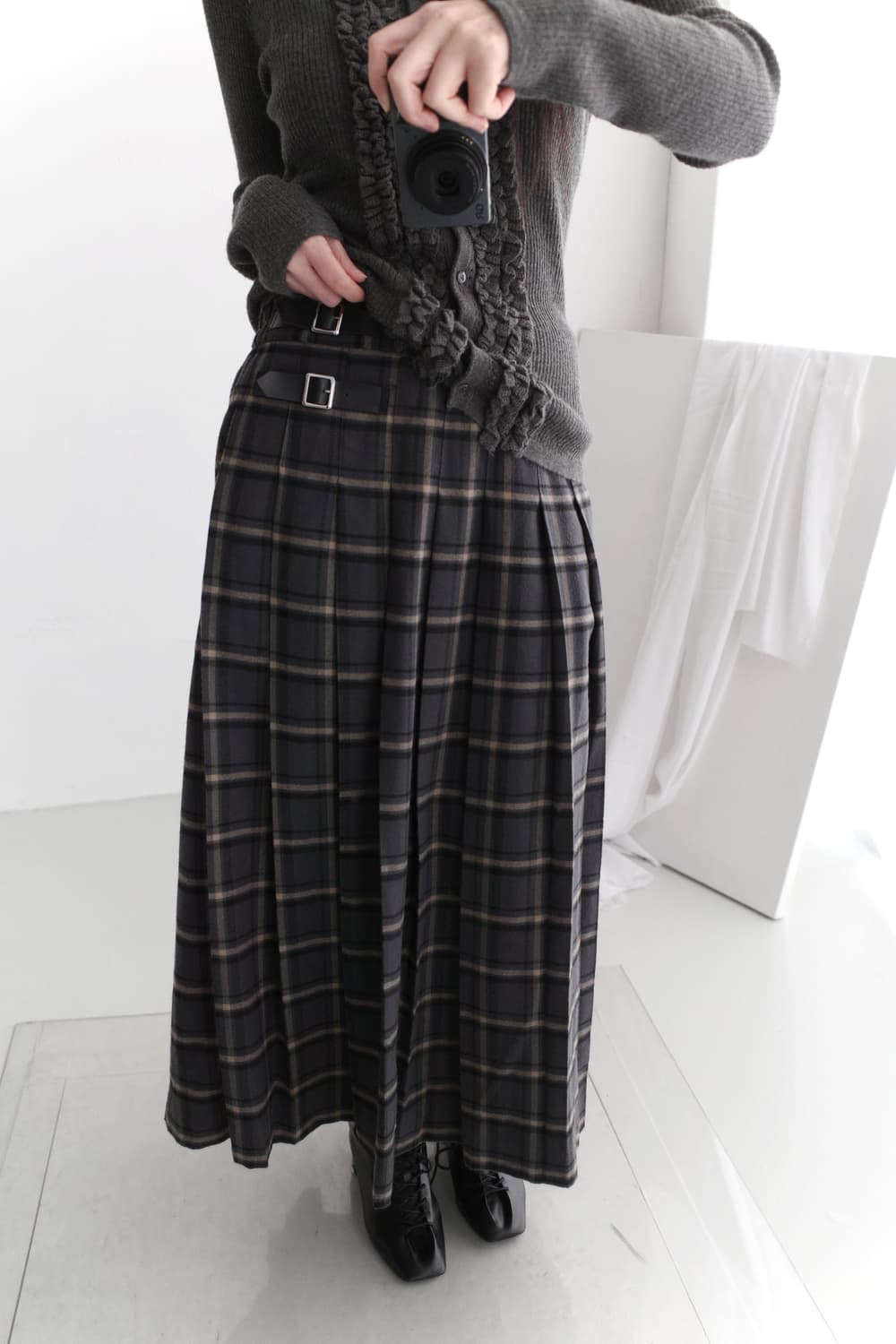 buckle check skirt 상품이미지5