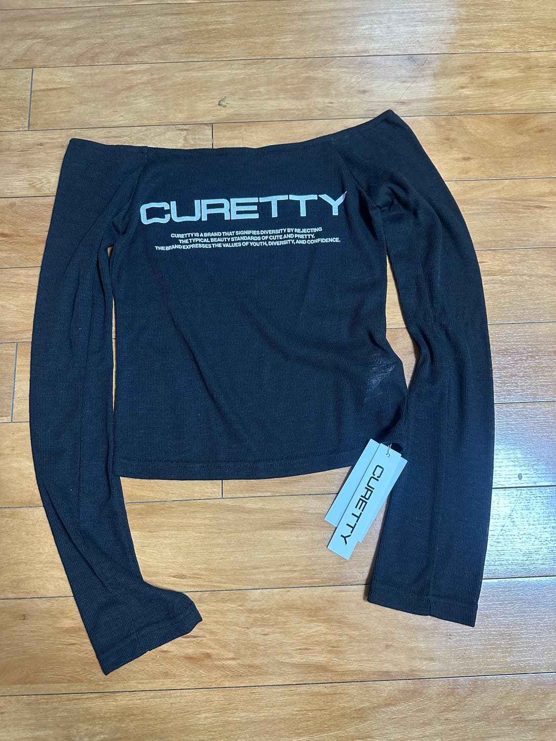 큐리티 C LETTERING SEE-THROUGH T-SHIRT_BLAC 상품이미지2