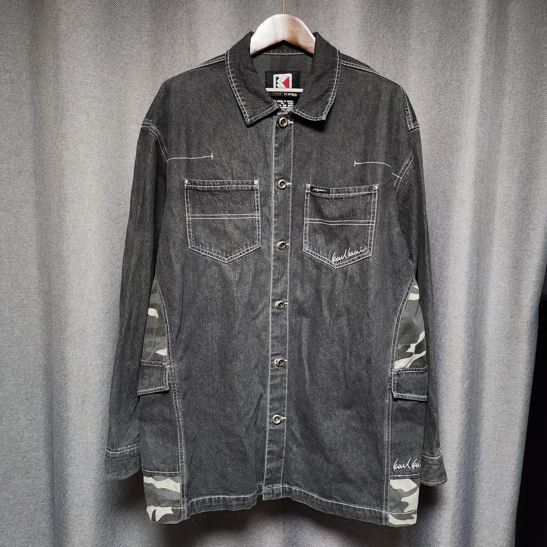 KARL KANI 코튼 밀리터리 빅셔츠자켓 상품이미지2