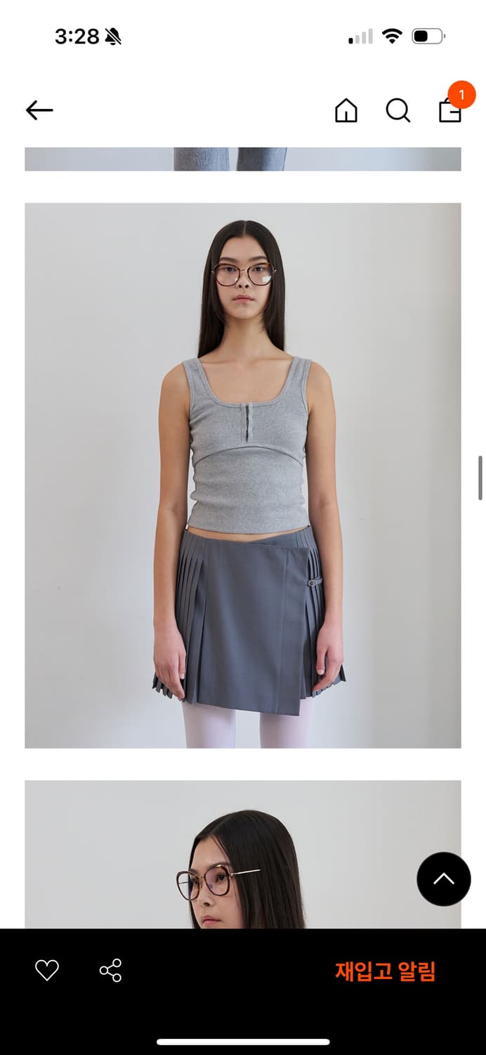 엘씨디씨 뷔스티에 디테일 탱크탑 gray 상품이미지1