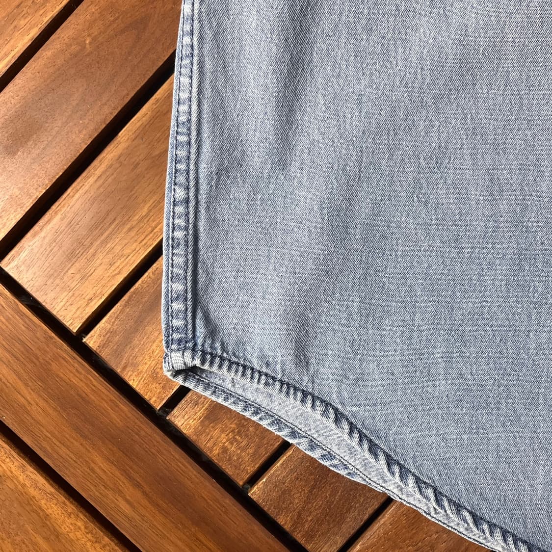 [2XL]칼하트 리메이크 연청 데님 반팔 셔츠 상품이미지5