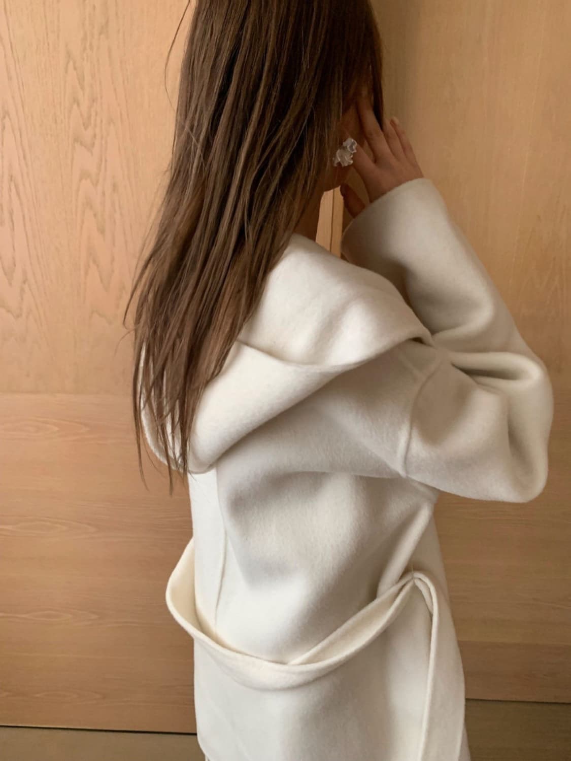 poster 후드 스트랩 울코트 상품이미지4